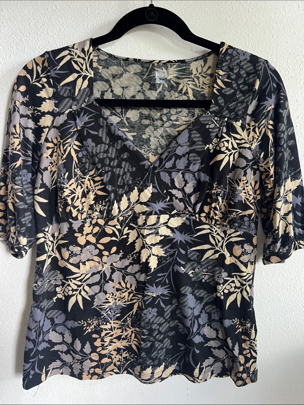 a.n.a Botanical Cotton Jersey Blouse